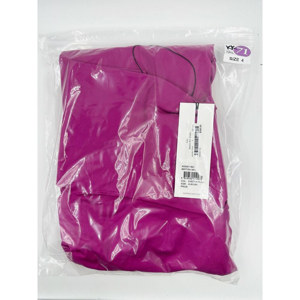 Acler Bepton Mini Dress in Electric Plum Pink 4 NEW Cocktail Luxe Wedding Guest - Picture 6 of 6